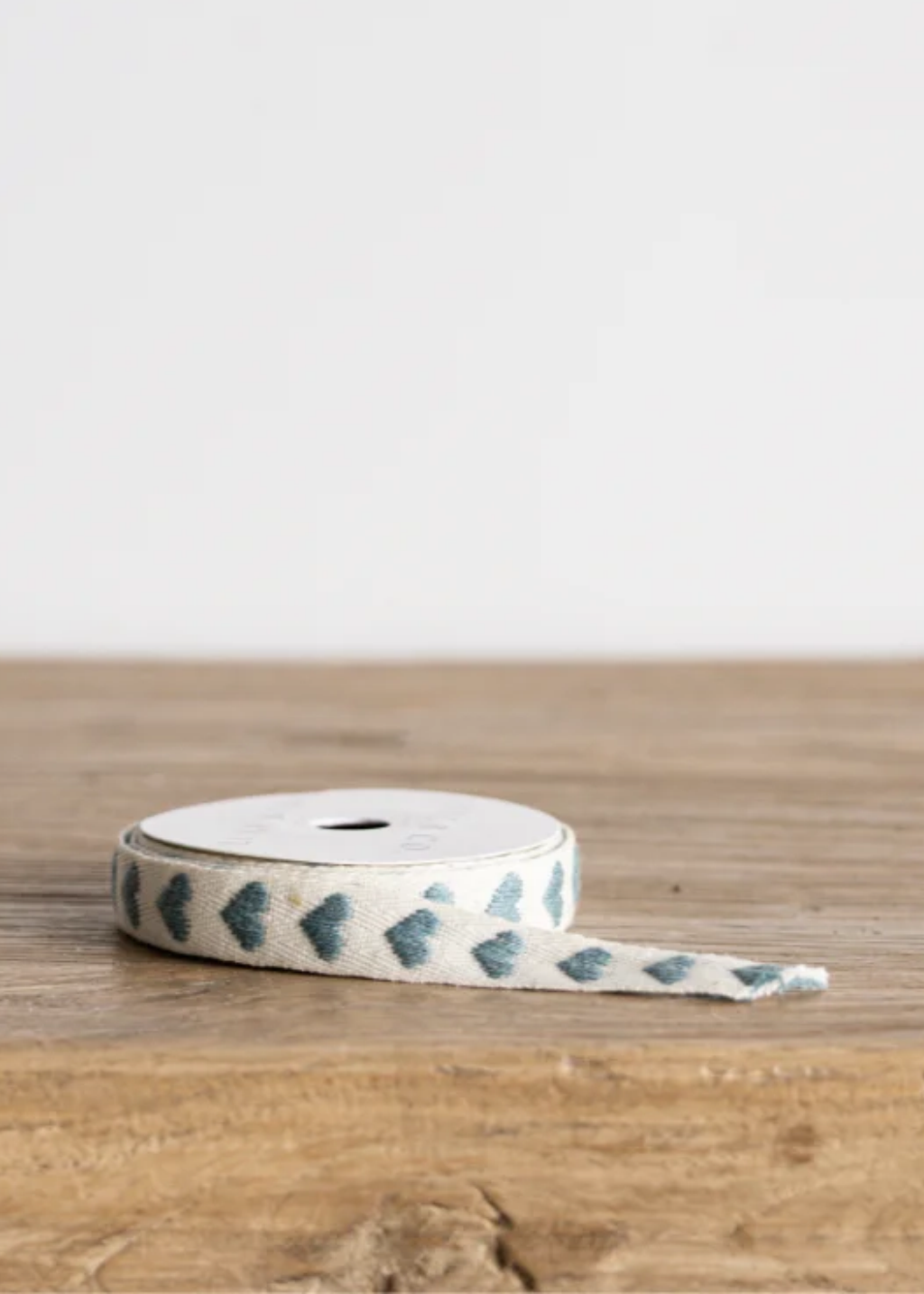 Deep Teal Hearts Woven Ribbon