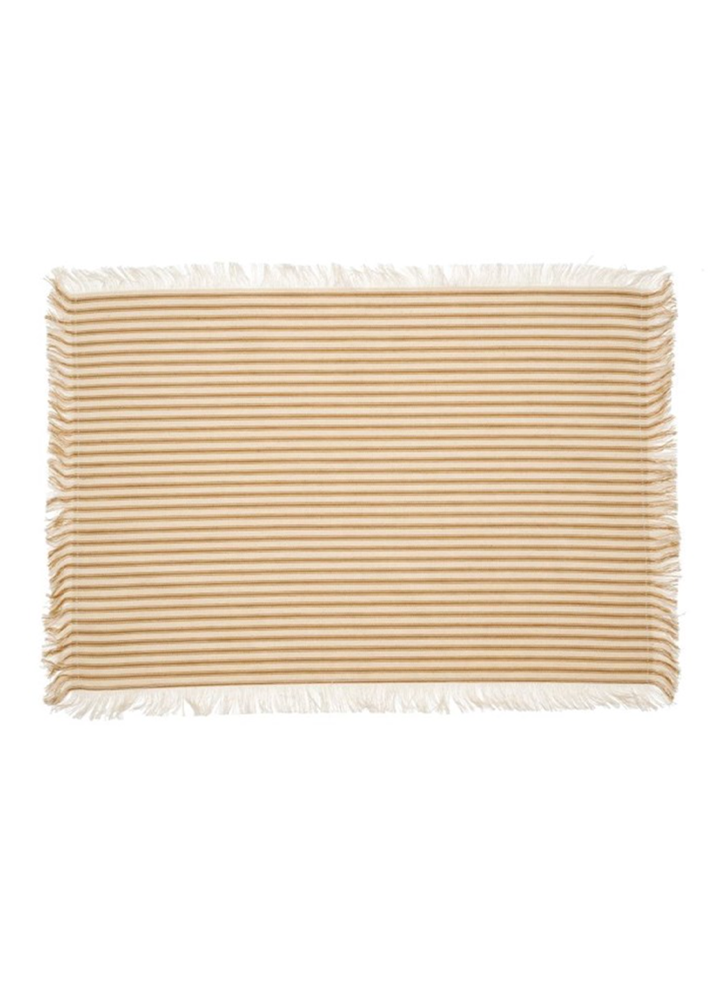 Ticking Fringe Placemats Tan S/4