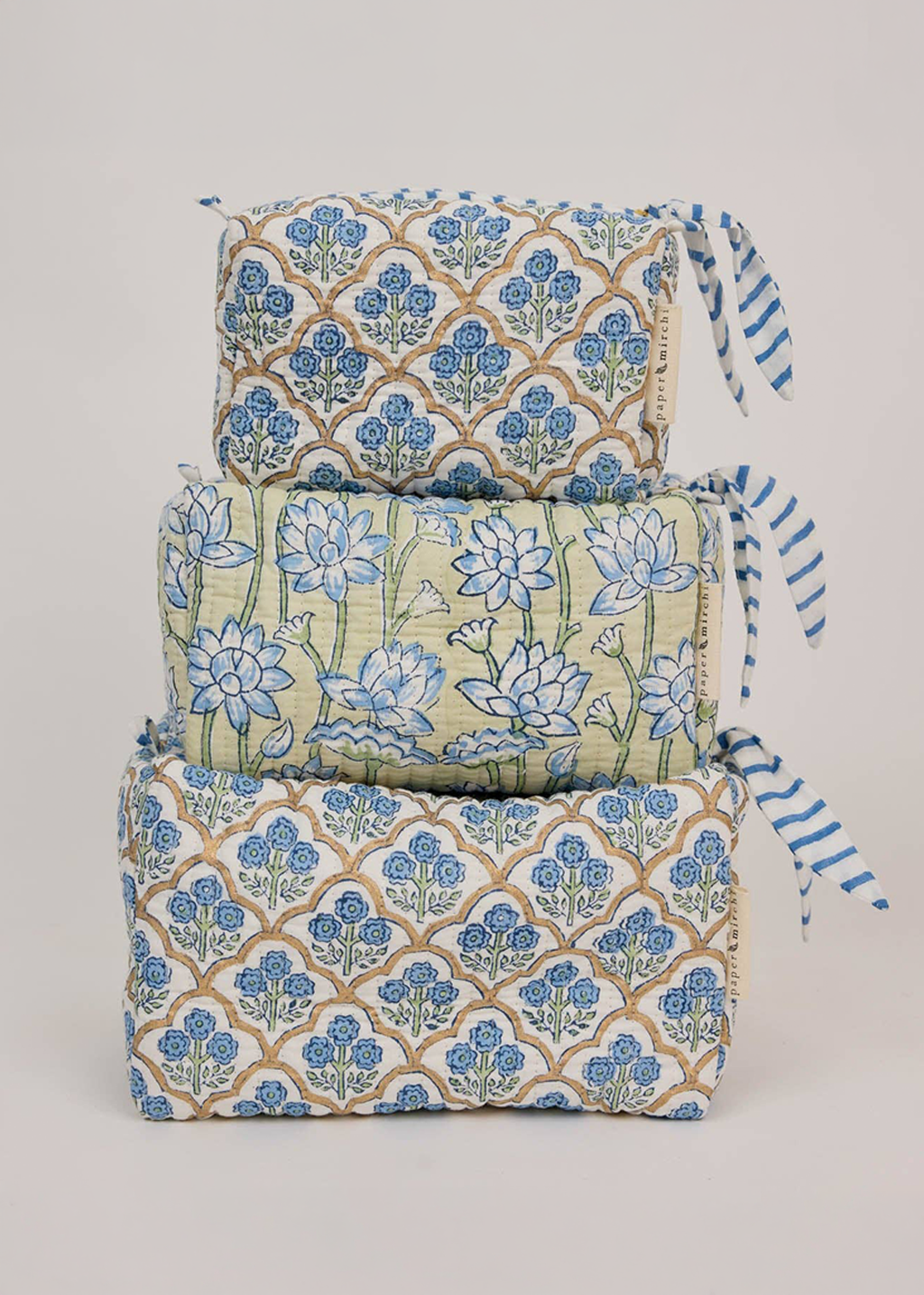 Toiletry Bag S |Trellis Indigo