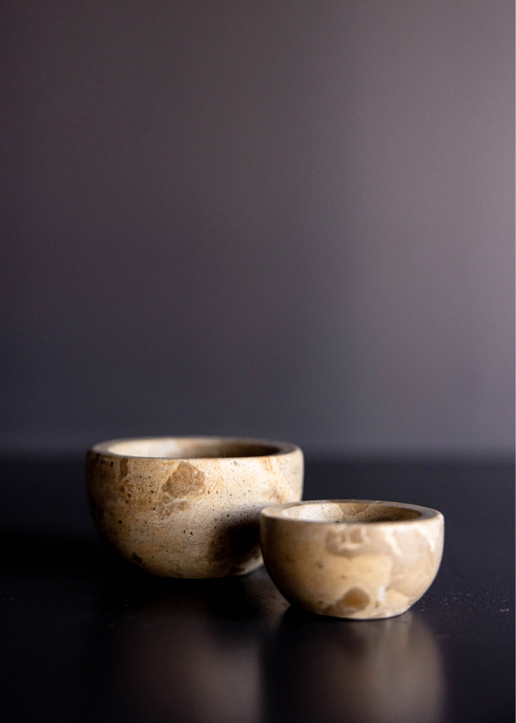 Stone Turned Chocolate Marble Dishes