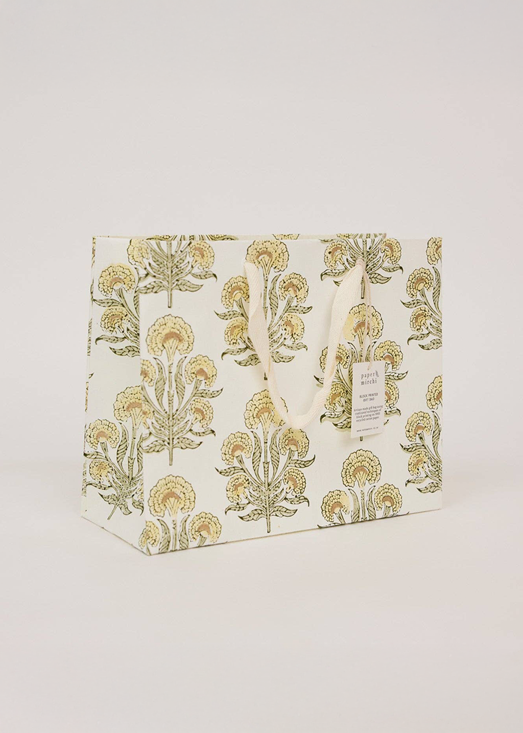 Block Print Gift Bag | Buttercream (M)