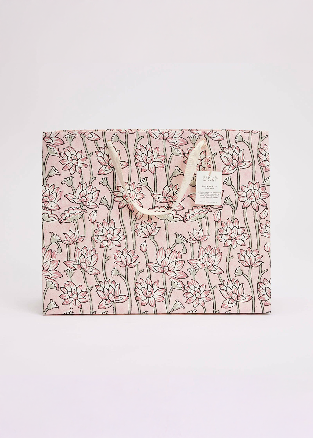 Block Print Gift Bag | Pink Earth (L)