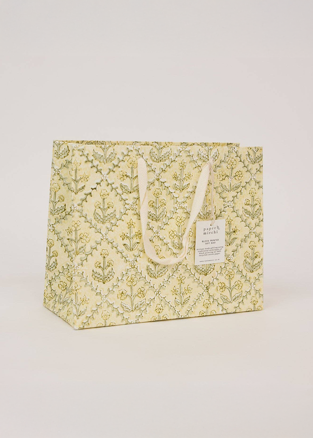 Block Print Gift Bag | Buttercream (M)
