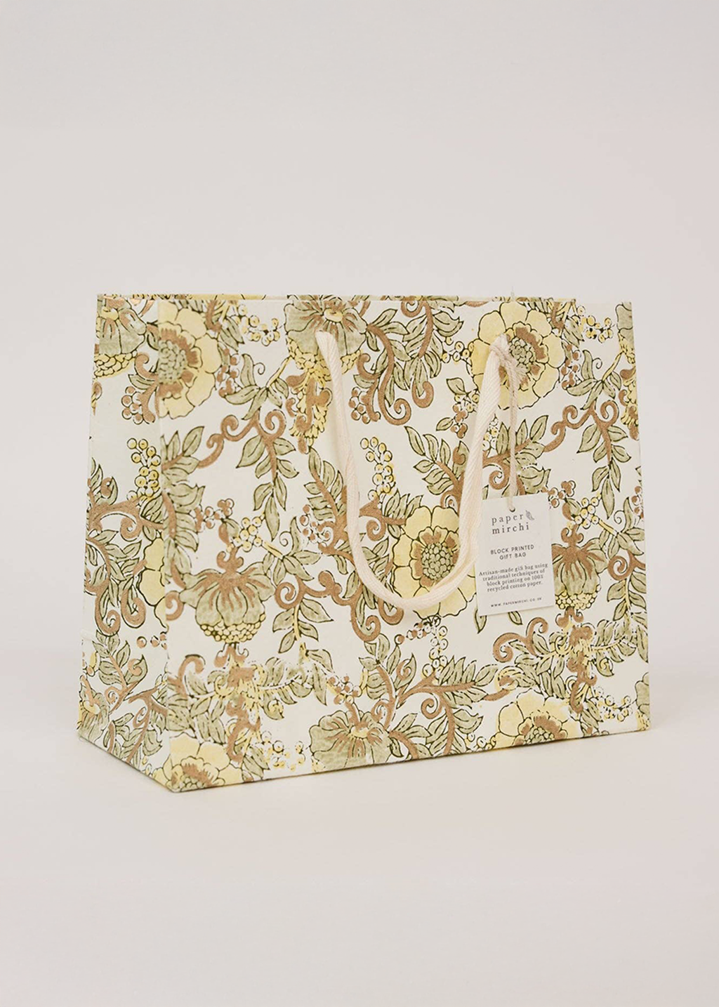 Block Print Gift Bag | Buttercream (M)