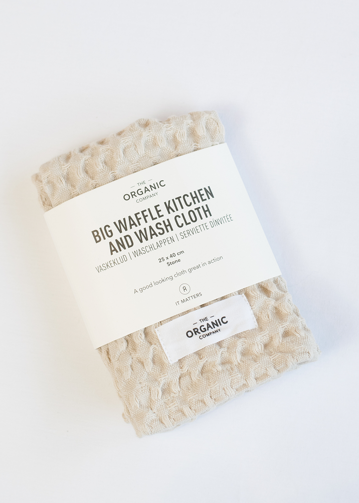 The Organic Company Big Waffle Kitchen and Wash Cloth Stone