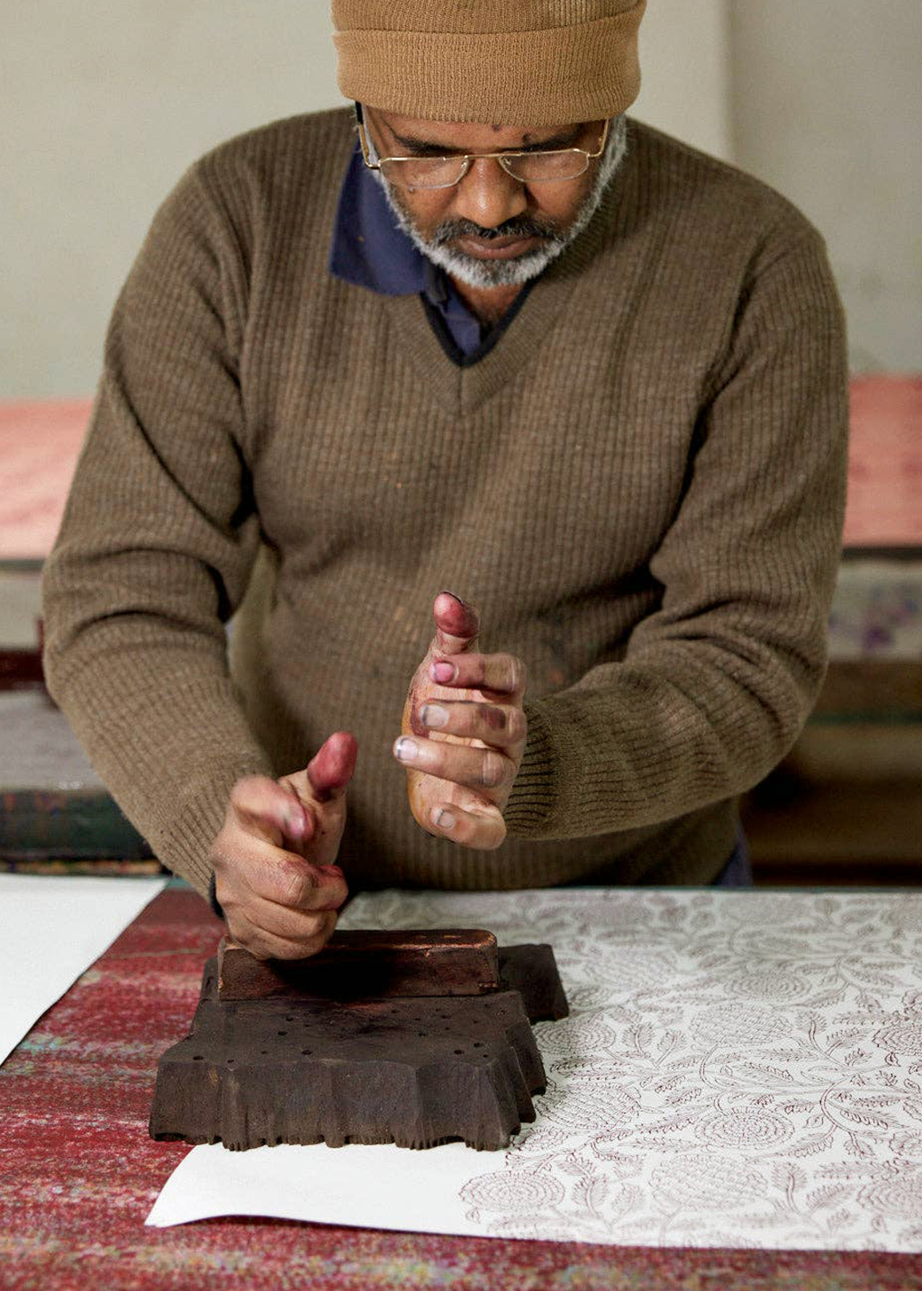 Block Print Ruled Notebook | Marigold Glitz Blush