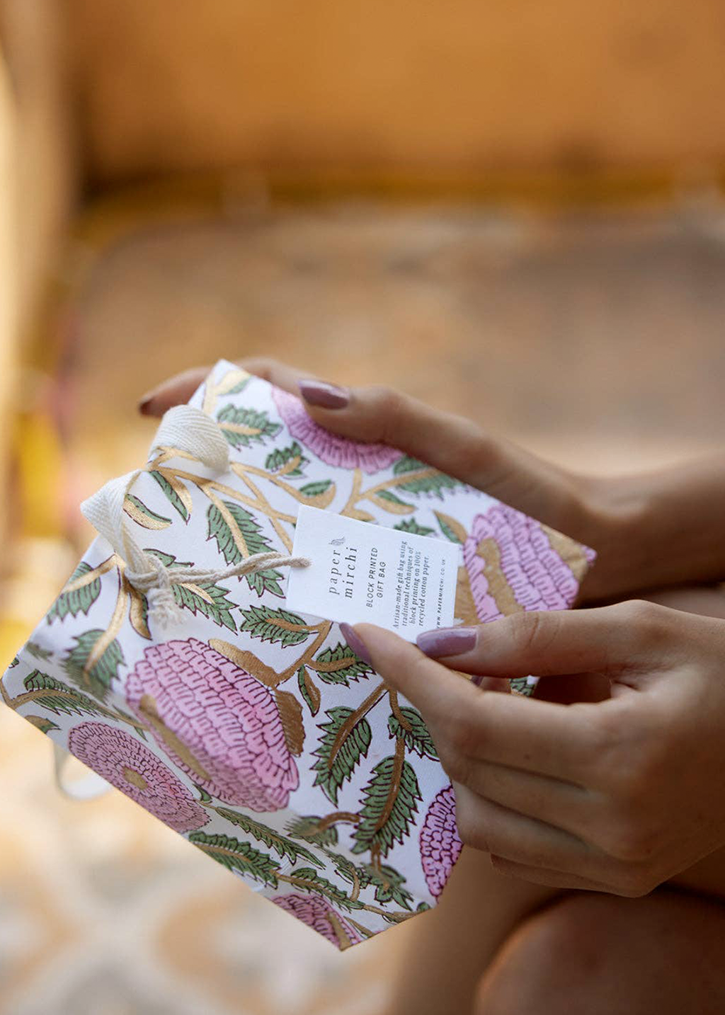 Block Print Gift Bag | Blush Refresh (S)