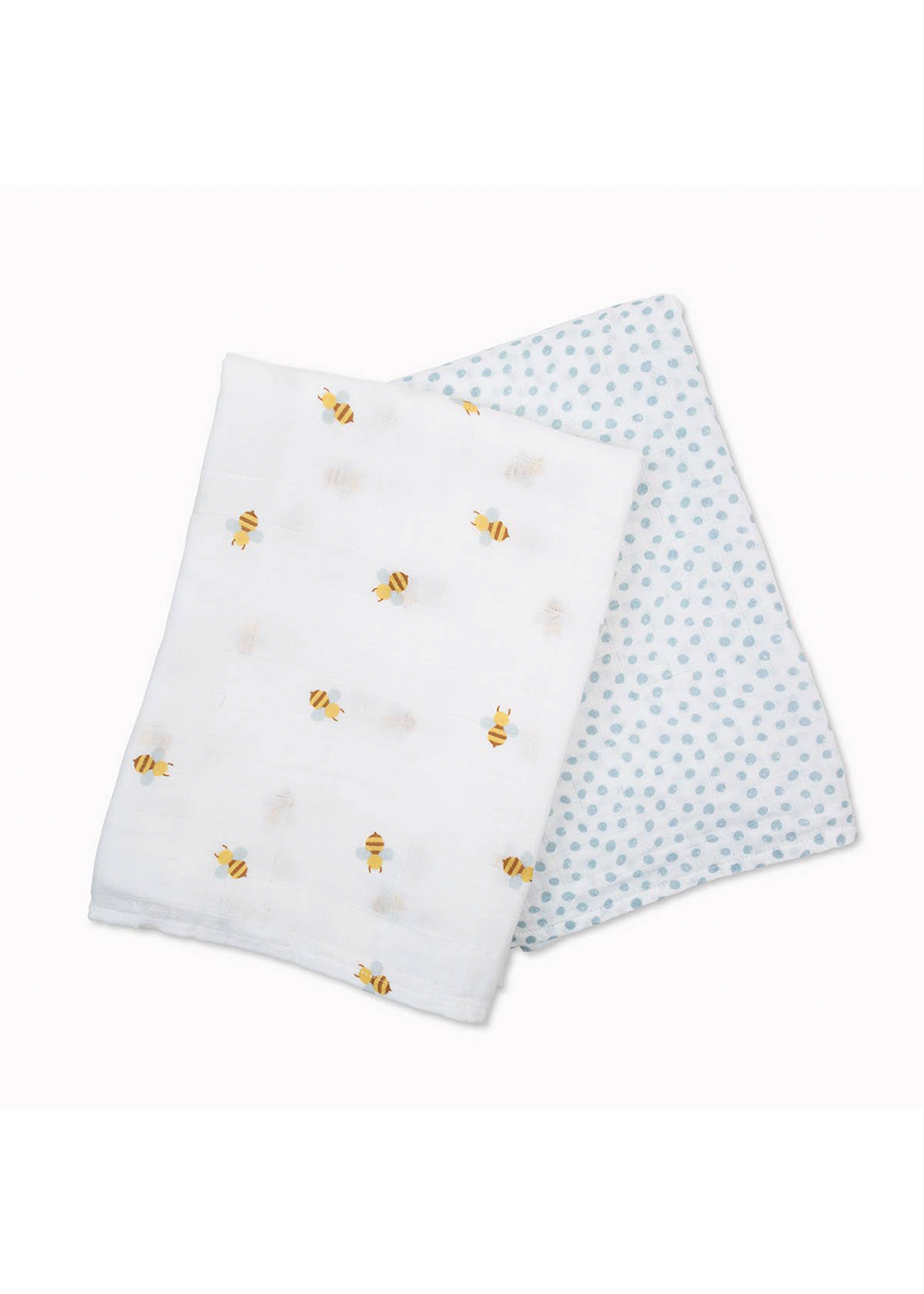 2pk Cotton Swaddle Blankets | Bees & Dots