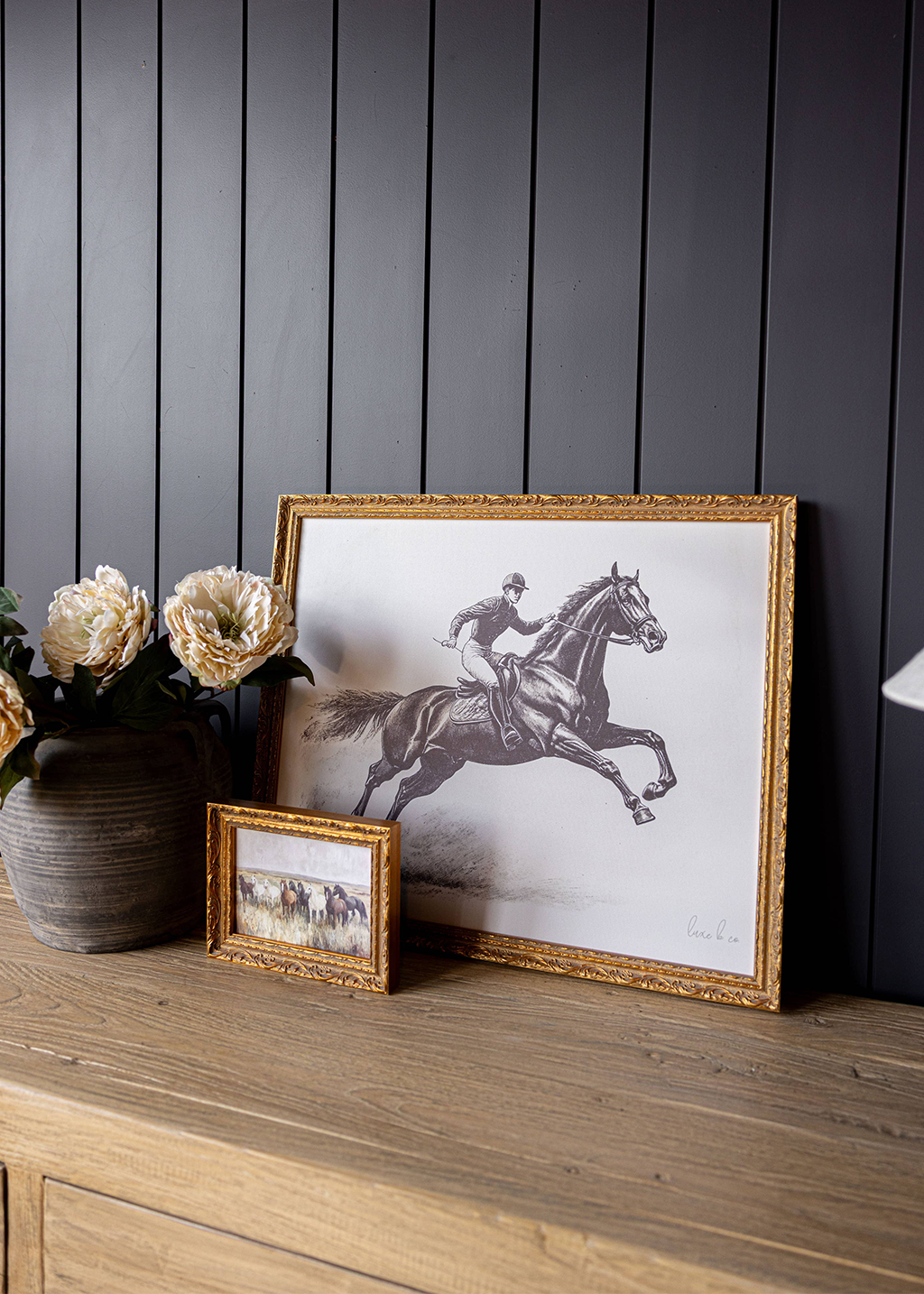 Brass Framed Cavalier Horse Sketch