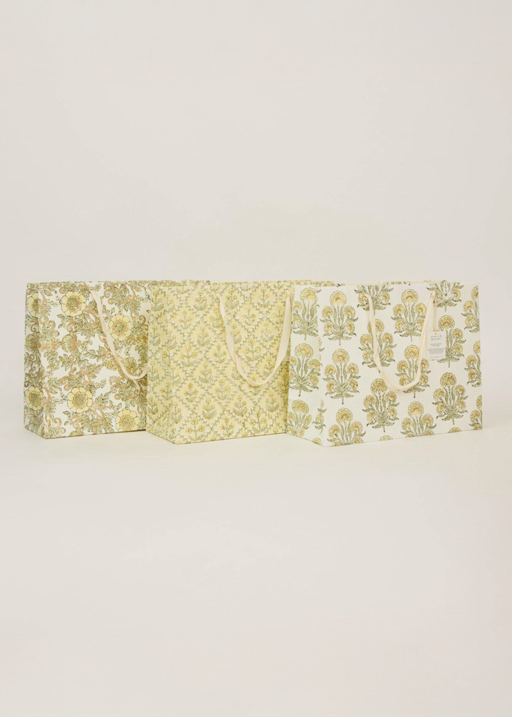 Block Print Gift Bag | Buttercream (L)