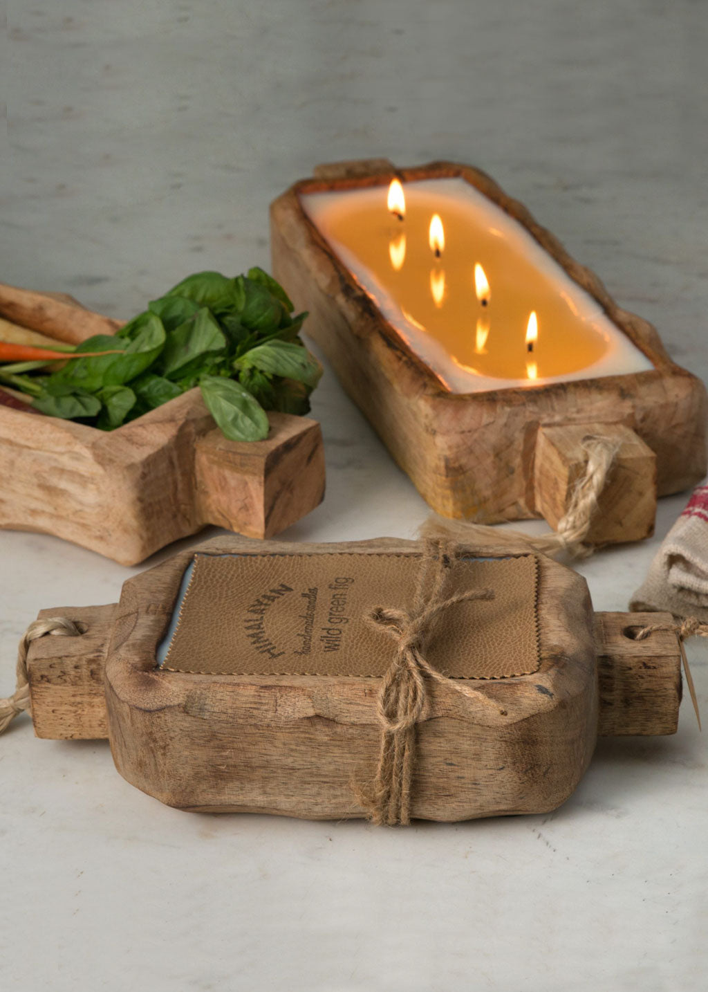 Driftwood Candle Tray | 24oz. Grapefruit Pine