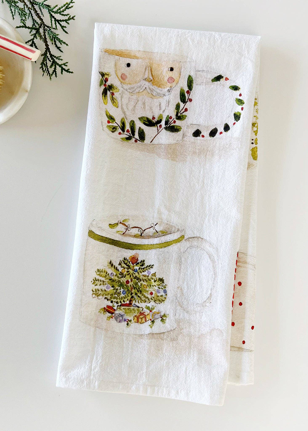 Christmas Mugs Tea Towel