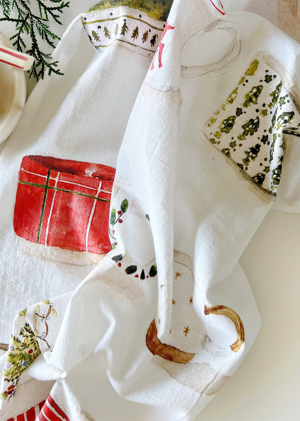 Christmas Mugs Tea Towel