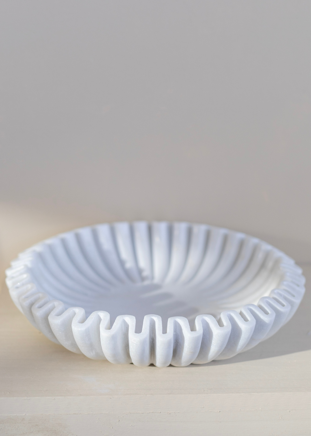 Marble Fluted Scalloped Bowl | M
