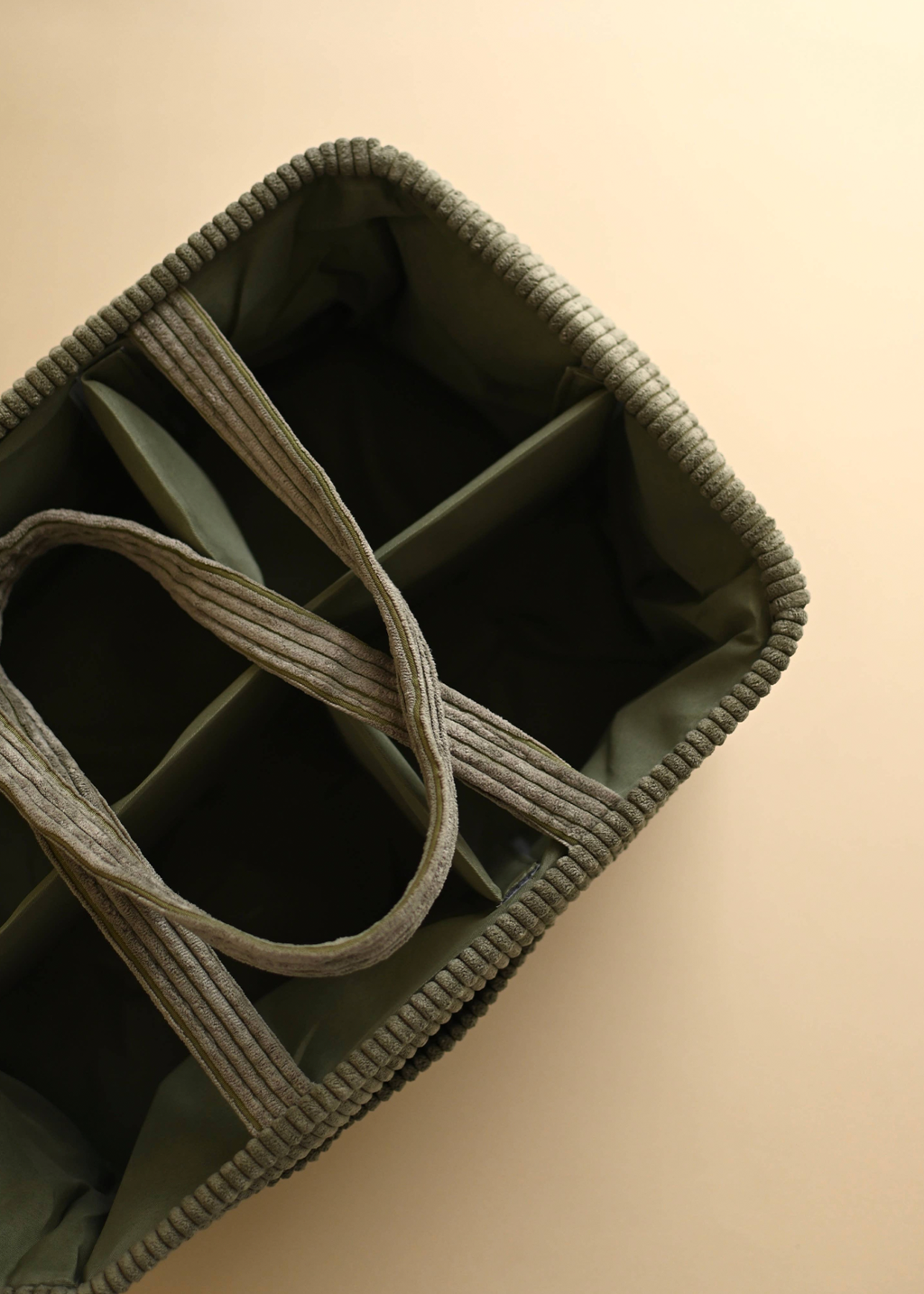 Minika Diaper Corduroy Caddy | Leaf