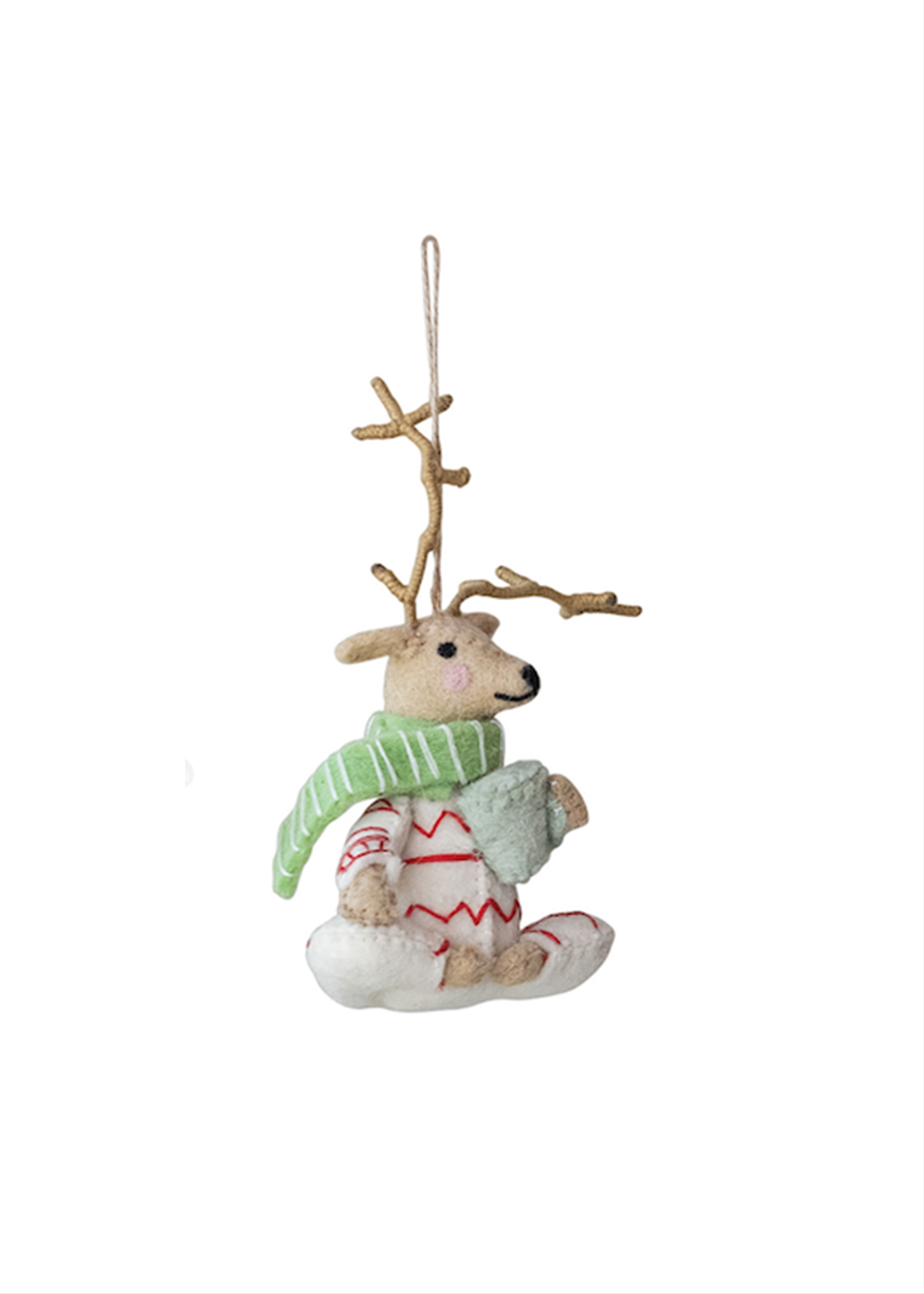 Handmade Wool Felt Deer Ornament