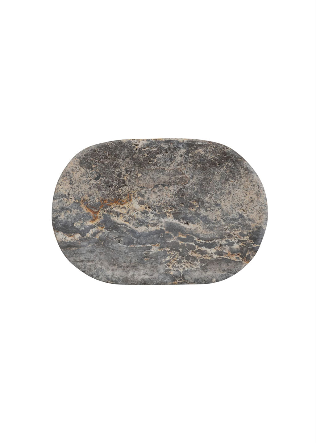 Oval Travertine Soap Dish | Grey