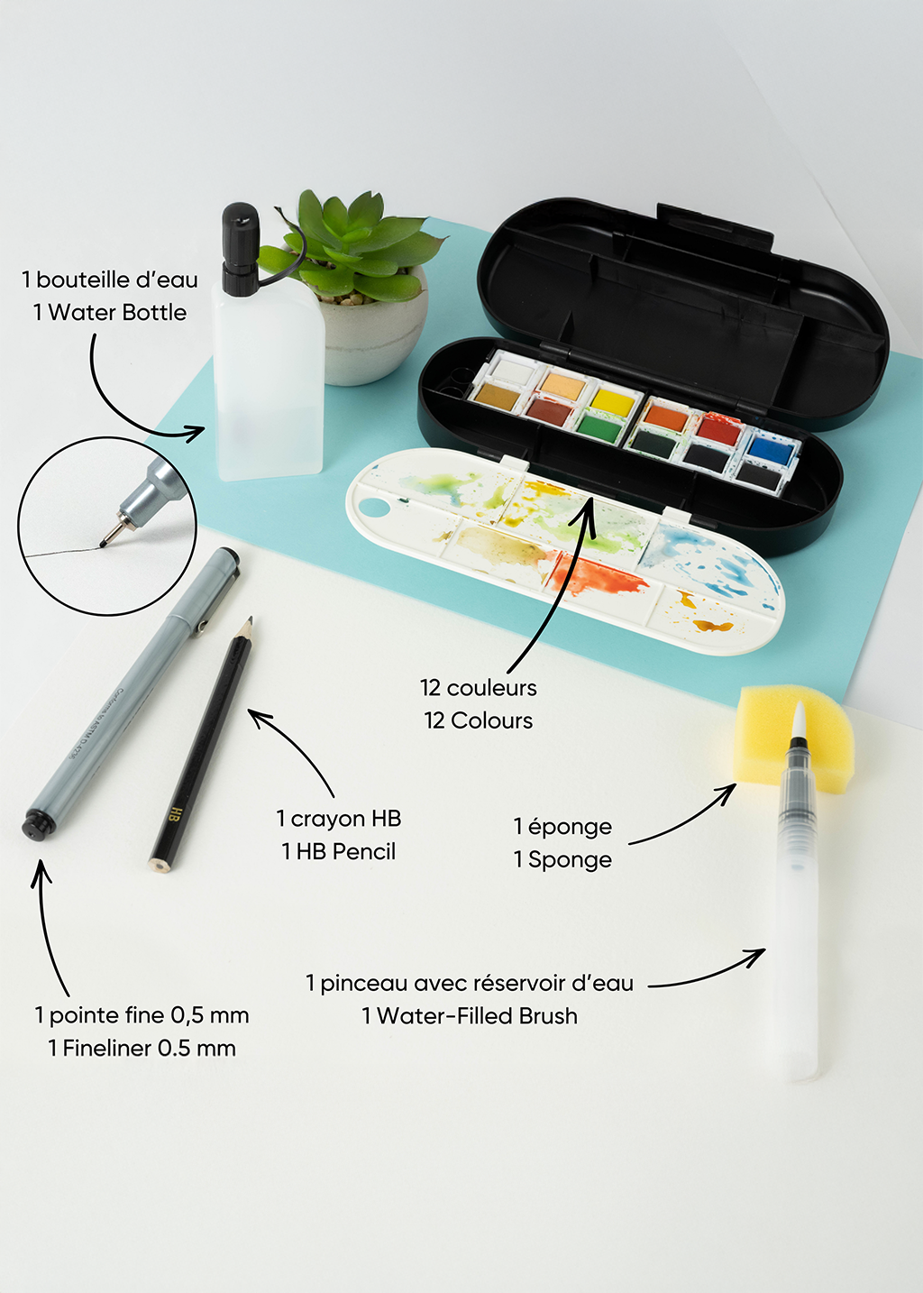 Watercolour Travel Kit 17pc