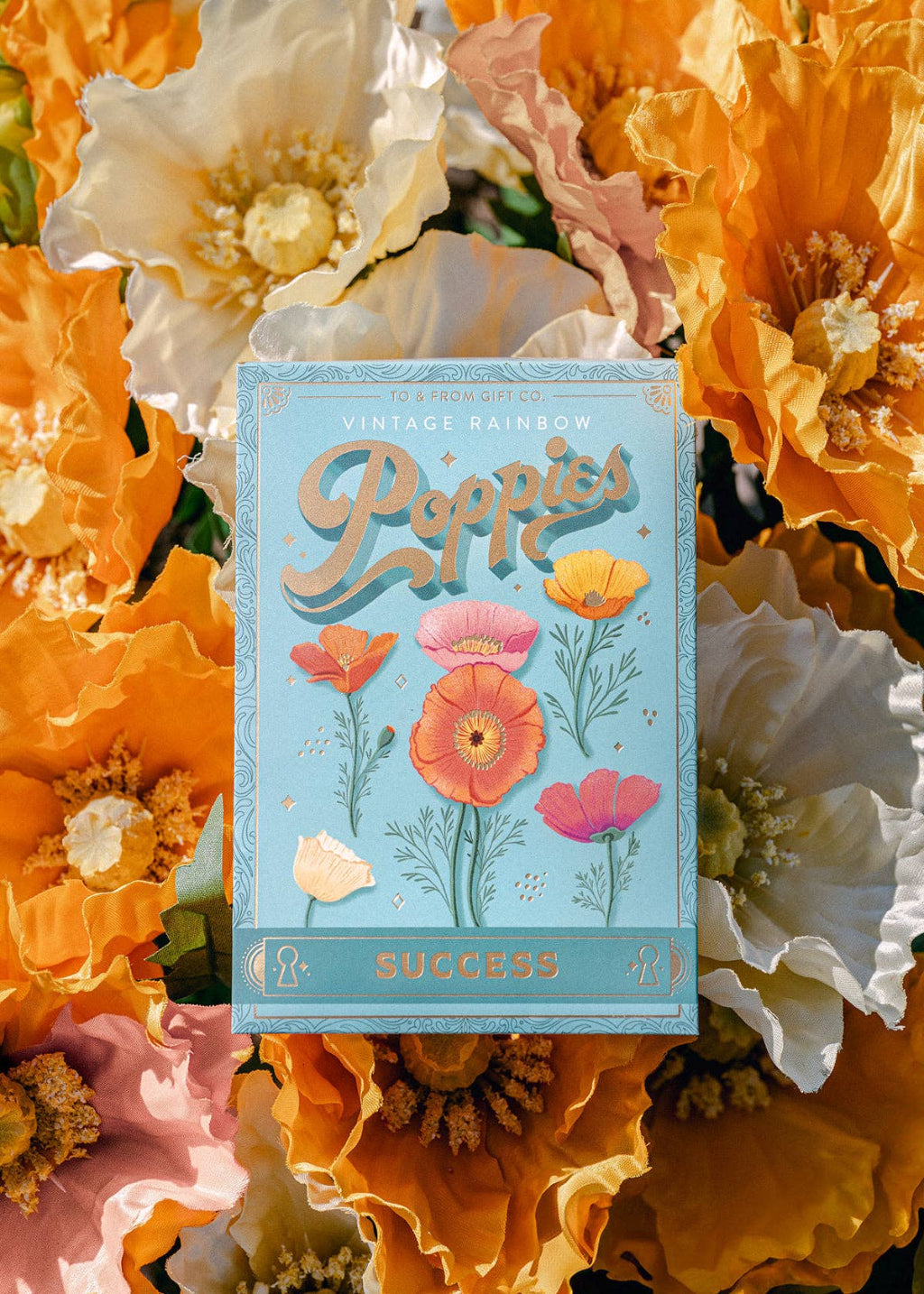 Vintage Rainbow Poppies Seed Packet