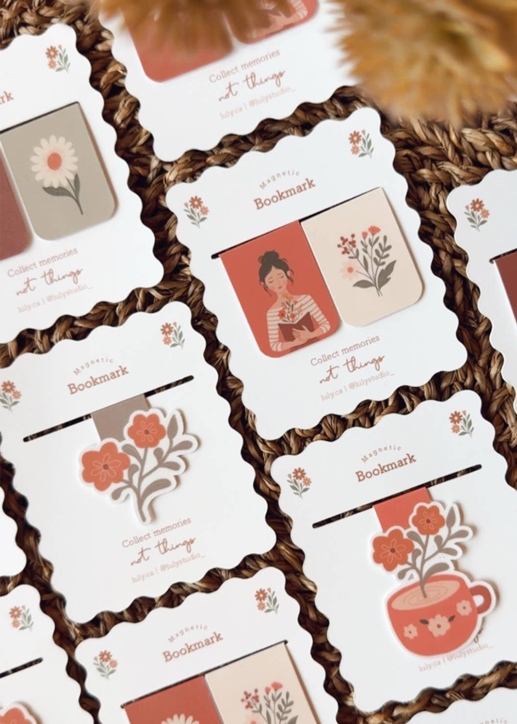 Magnetic Bookmark | Cup of Flowers
