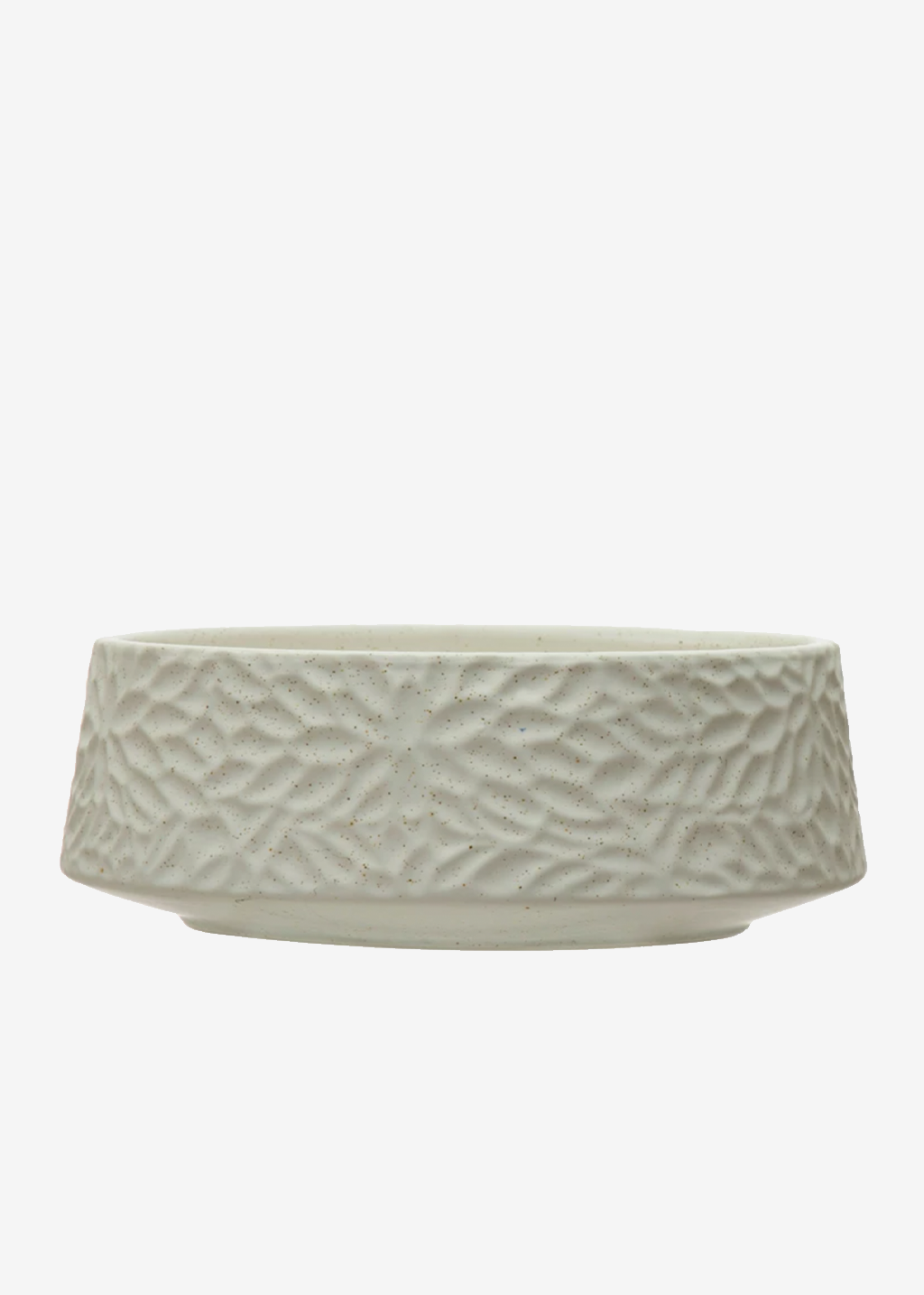 White Floral Embossed Planter Bowl