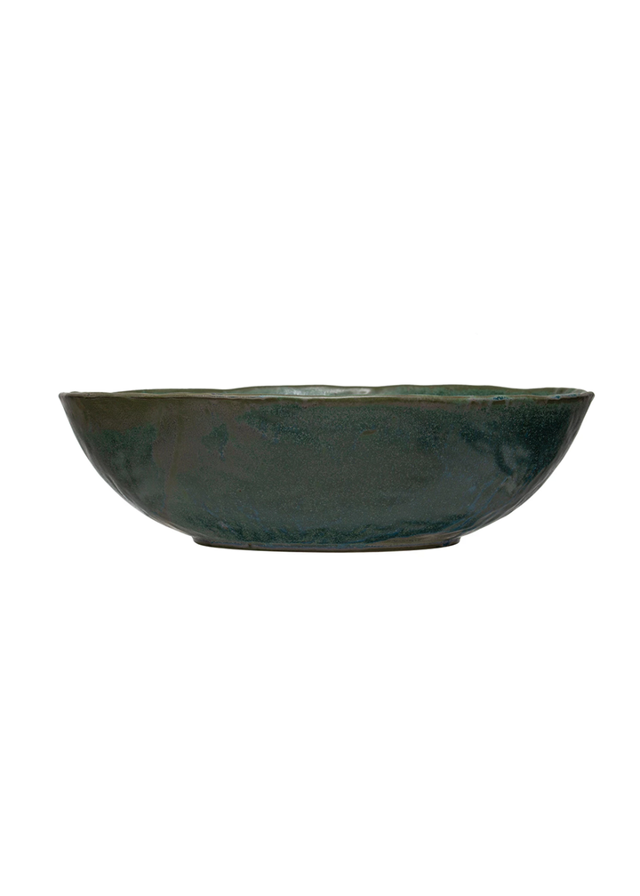 Creative Co-Op | Stoneware Serving Bowl | Green