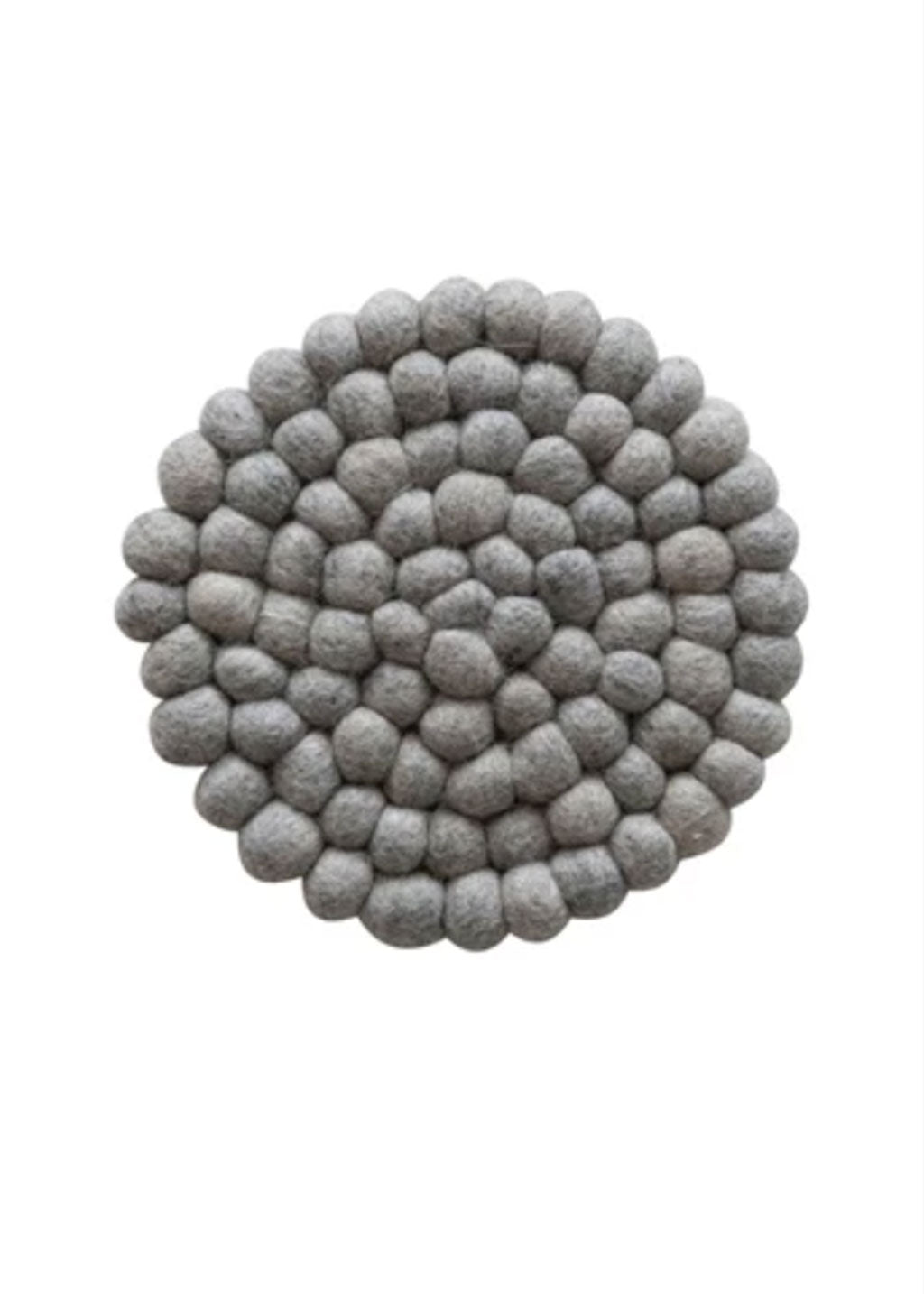 Round Handmade Wool Felt Ball Trivet | Stone