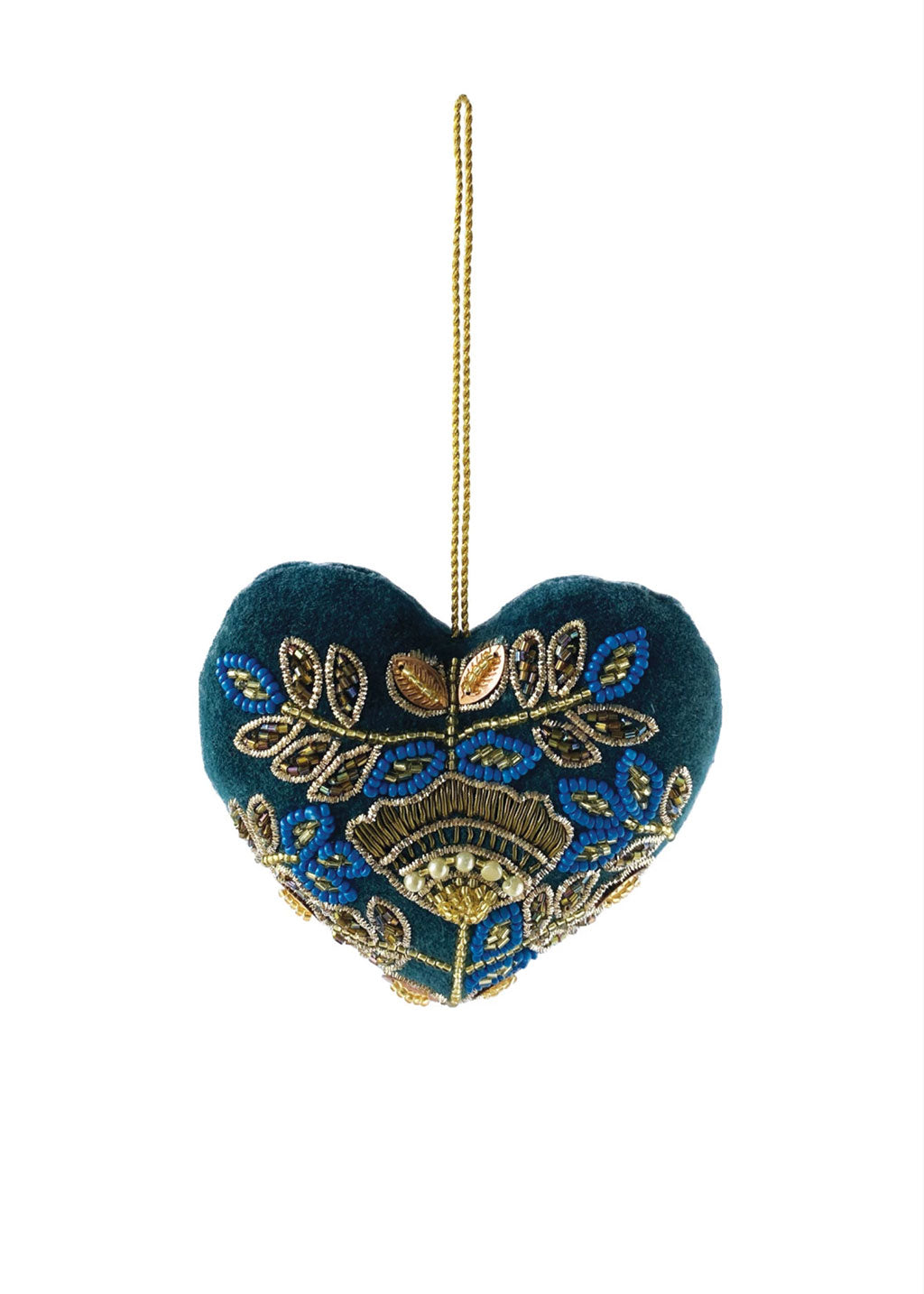 Velvet Embroidered Heart Ornament