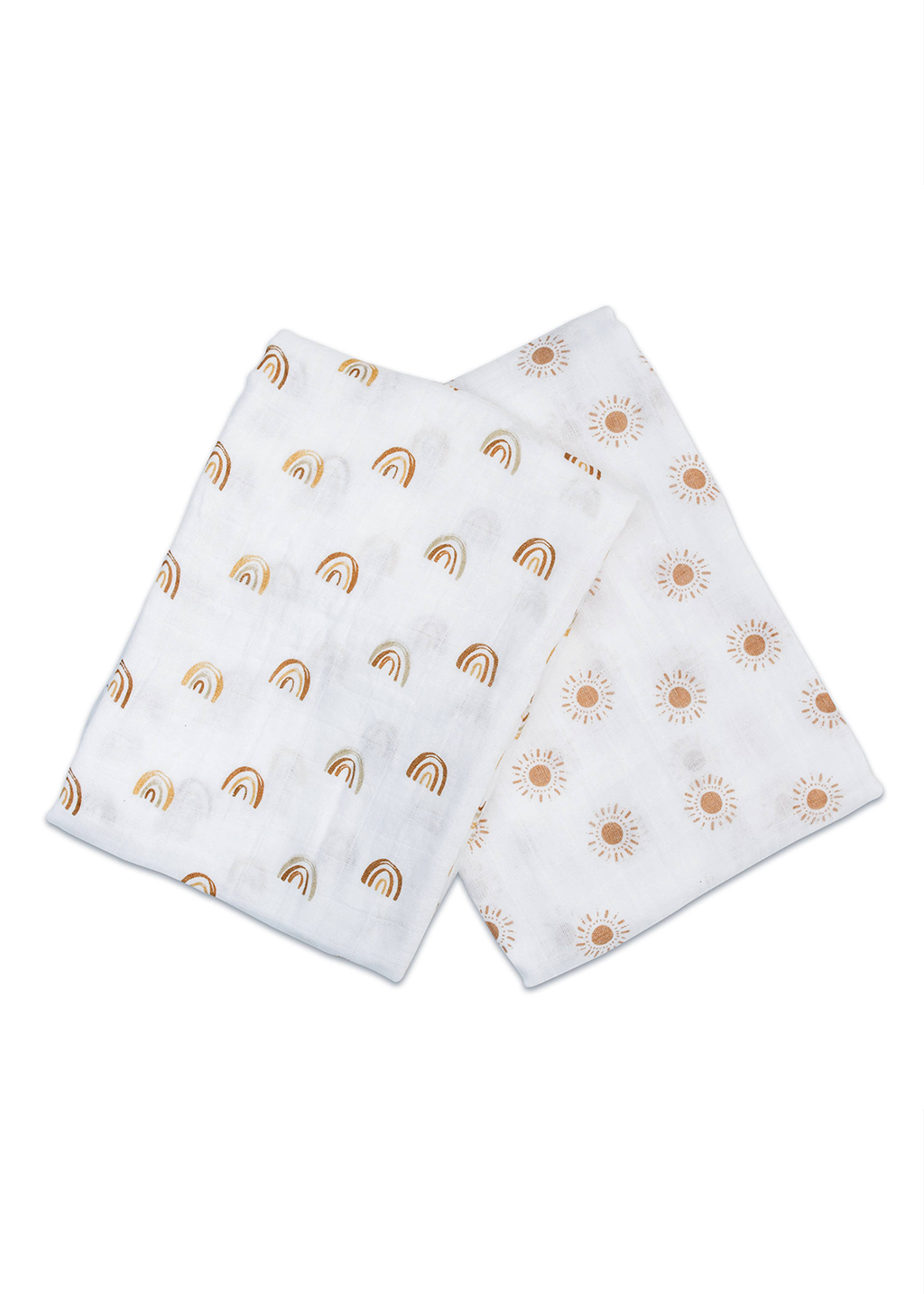2pk Cotton Swaddle Blankets | Rainbows & Suns 