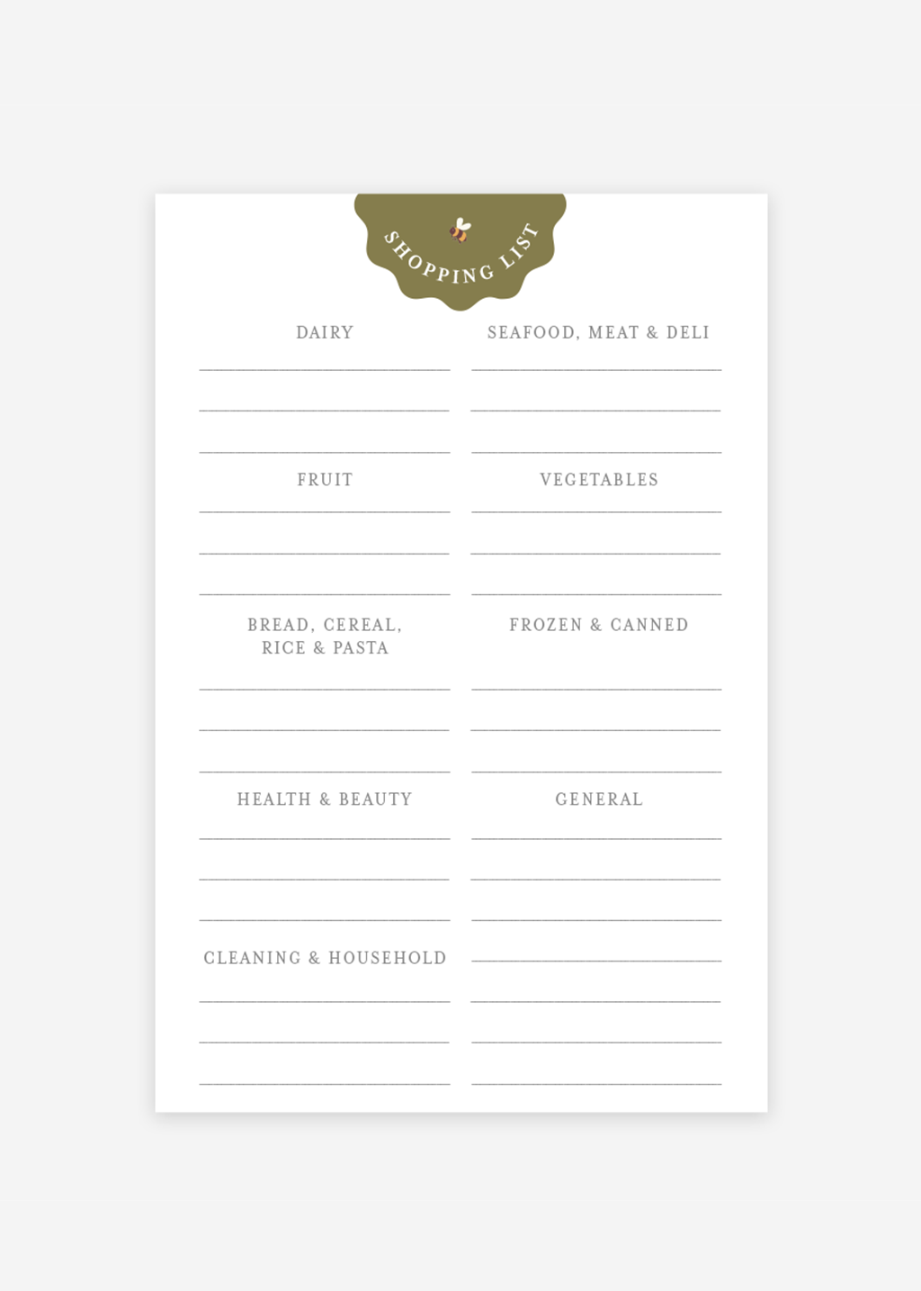 Shopping List Notepad