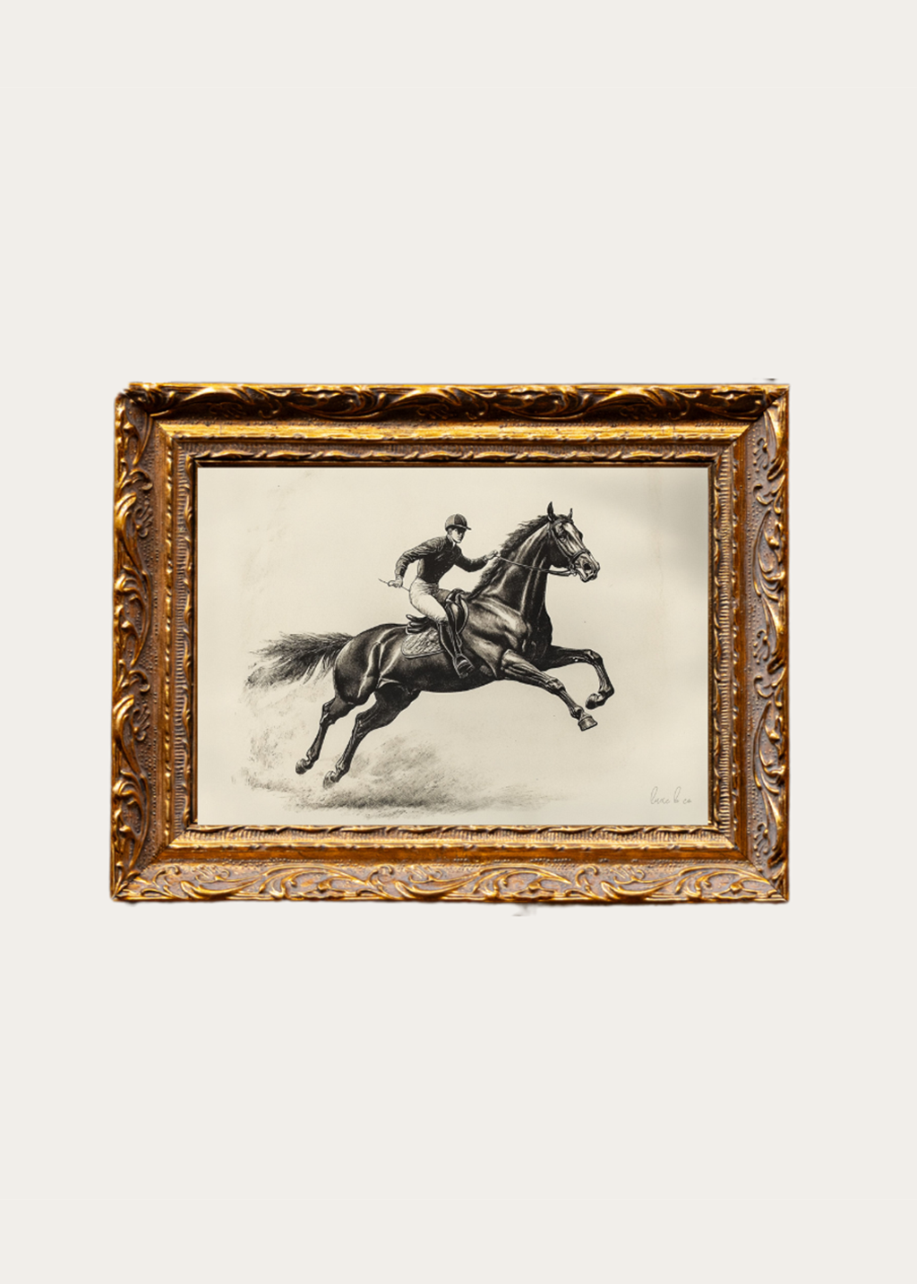 Brass Framed Cavalier Horse Sketch