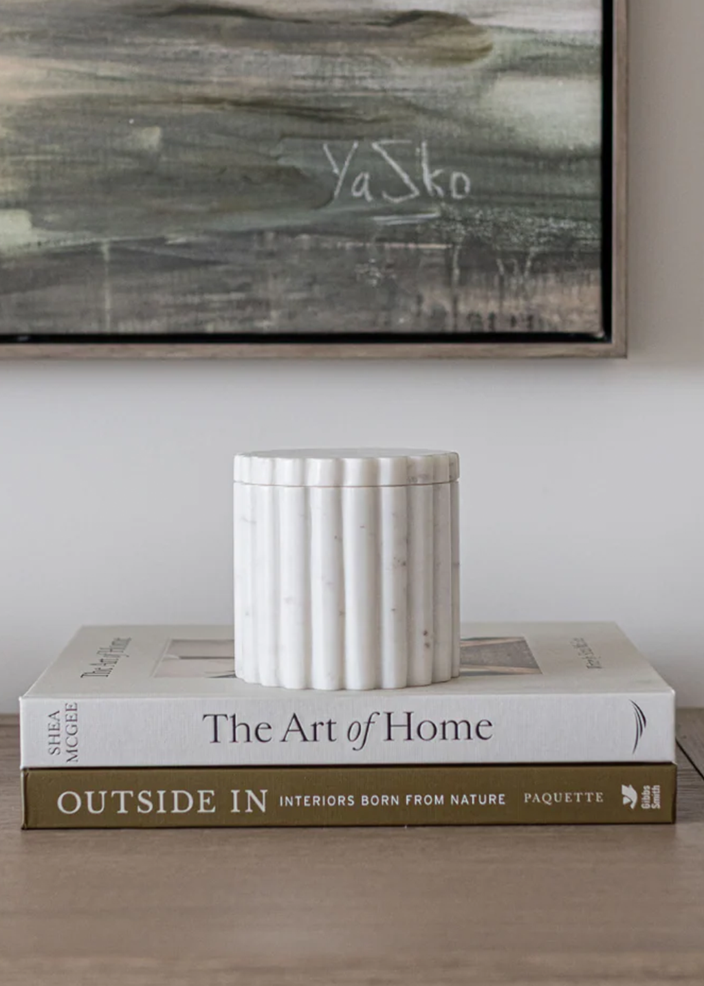 White Marble Fluted Jar