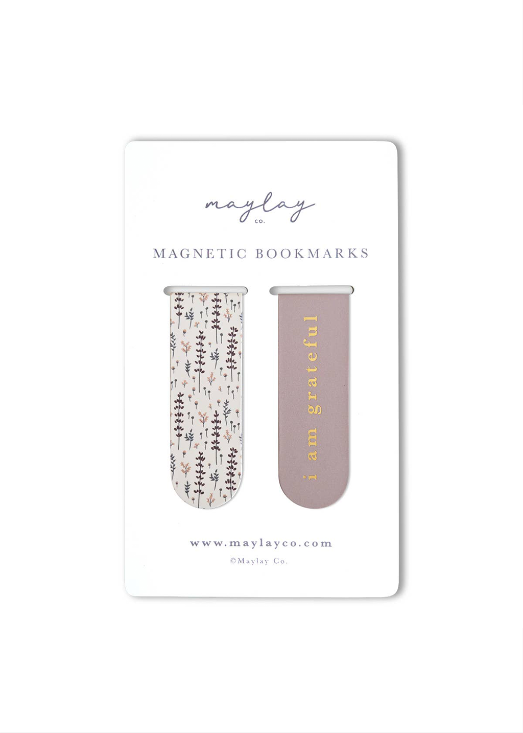 Lavender Floral Magnetic Gold Foil Bookmarks