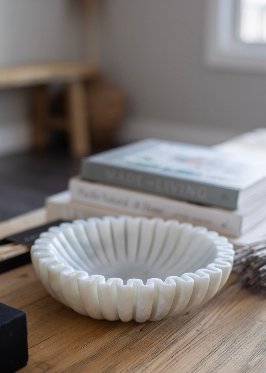 Marble Fluted Scalloped Bowl | M