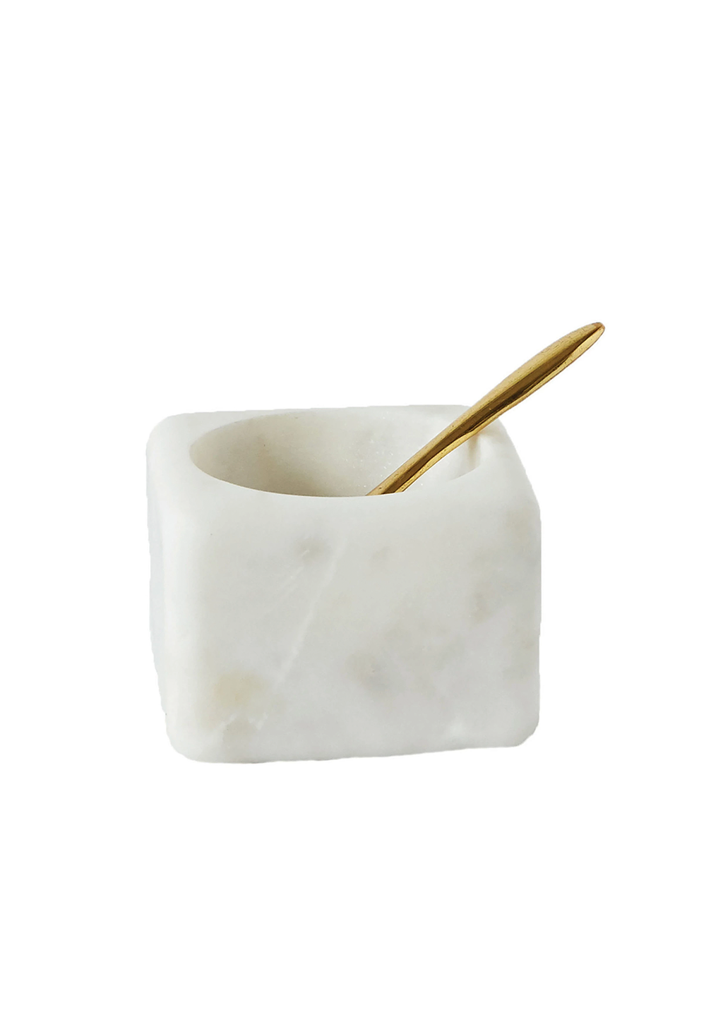 Creative Co-Op | Marble Bowl + Brass Spoon