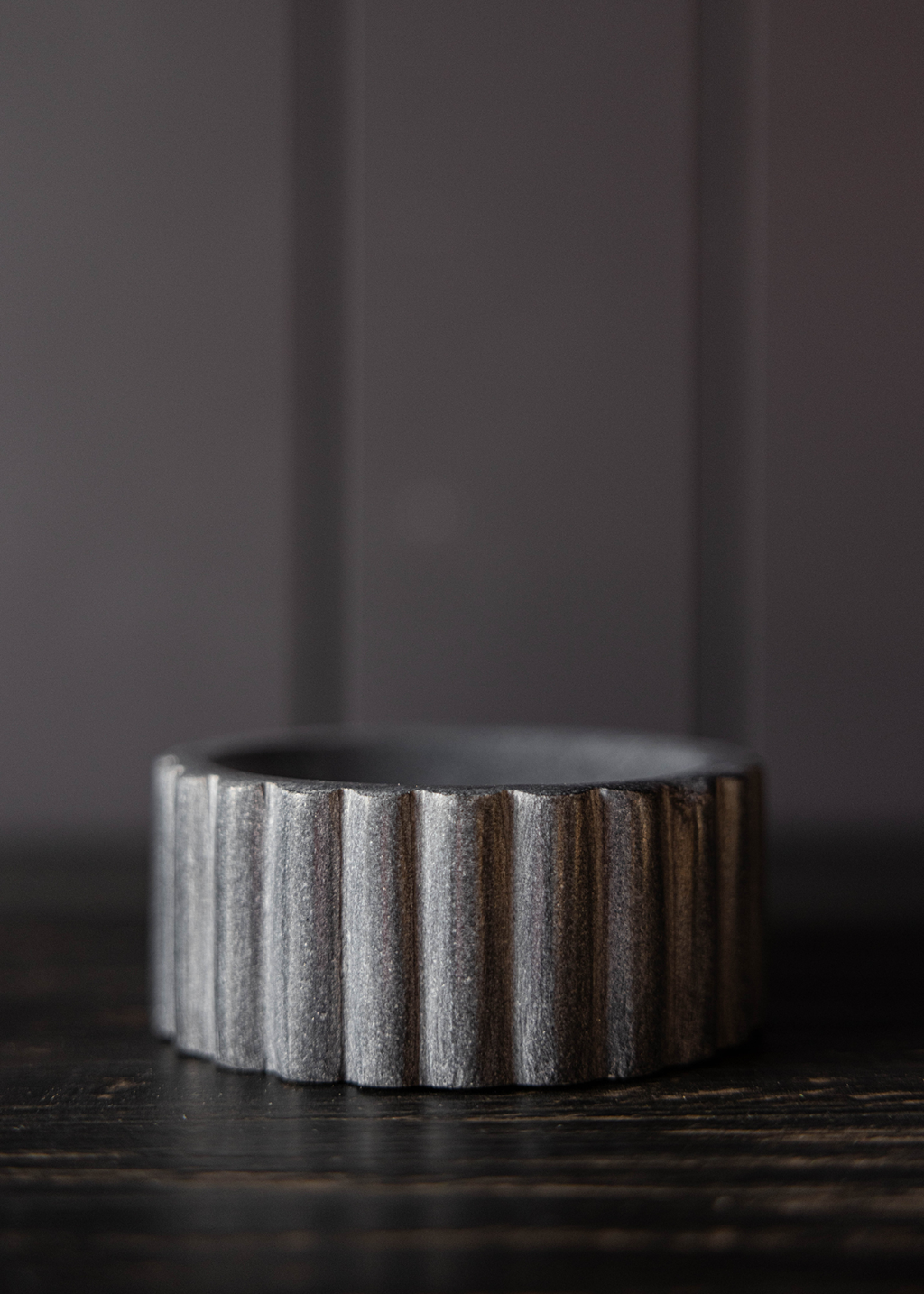 Black Marble Scalloped Soap Dish