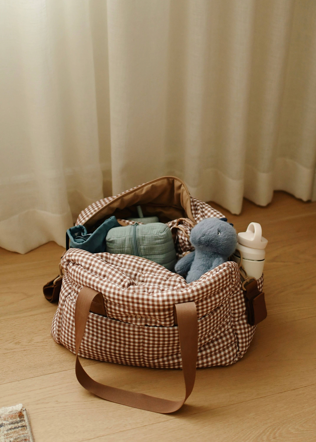 Minika Diaper Bag | Vichy Brown Gingham