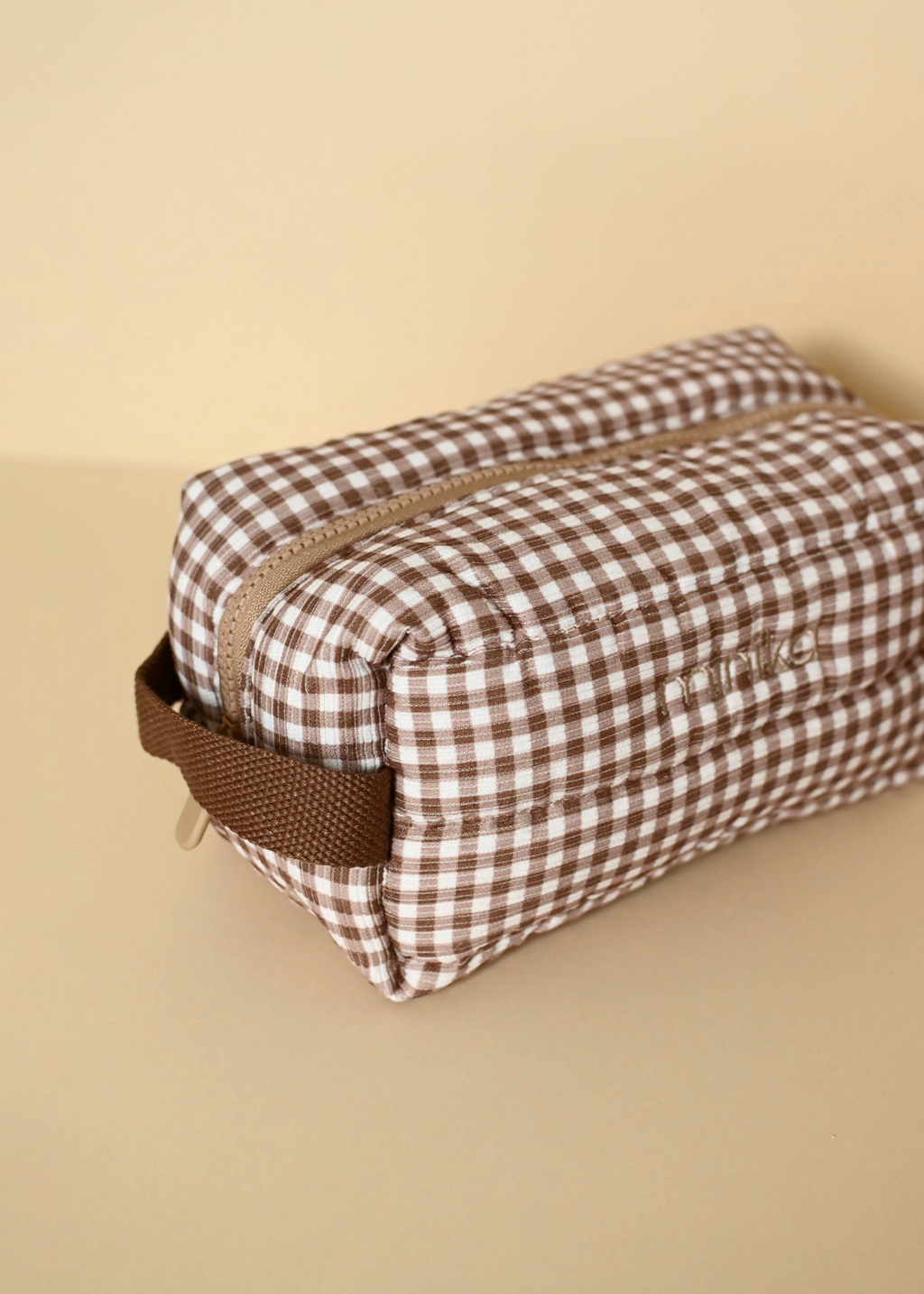 Minika Toiletry Pouch | Vichy Brown Gingham