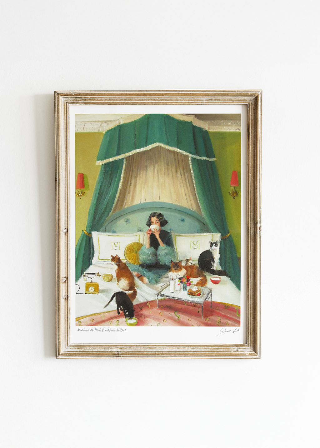 Mademoiselle Mink Breakfasts In Bed Art Print 8.5x11