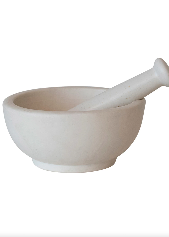 Creative Co-Op | Stoneware Mortar & Pestle