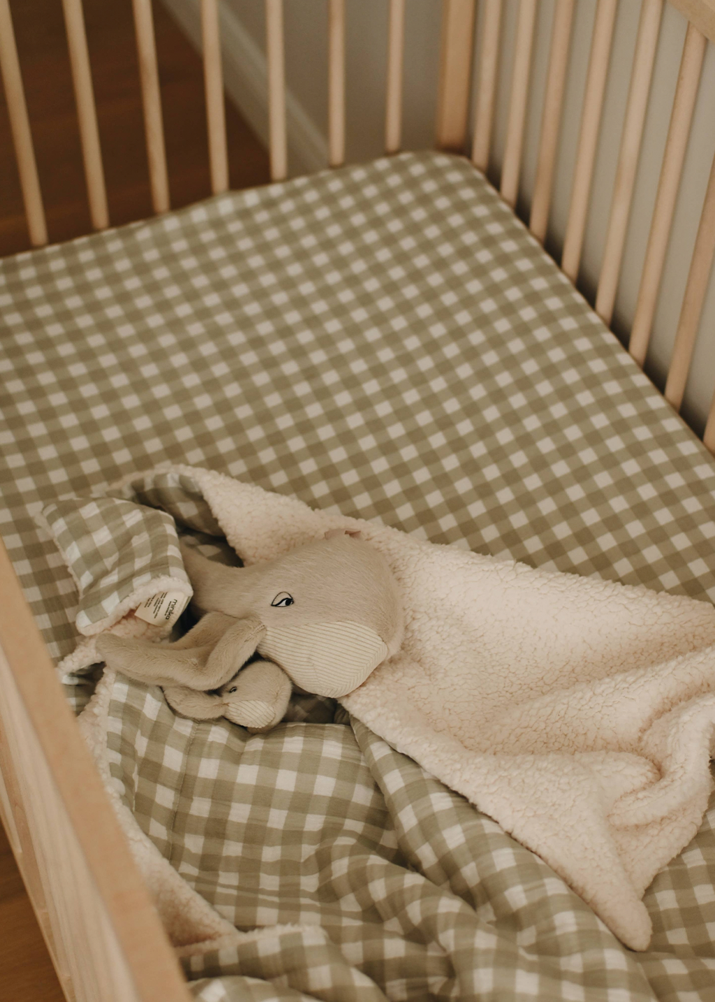 Minika Muslin & Sherpa Blanket | Sage Gingham