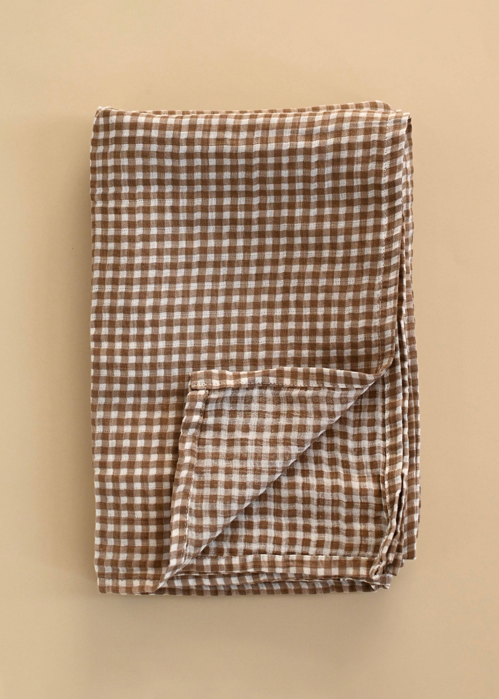 Minika Muslin Swaddle | Gingham Vichy Brown