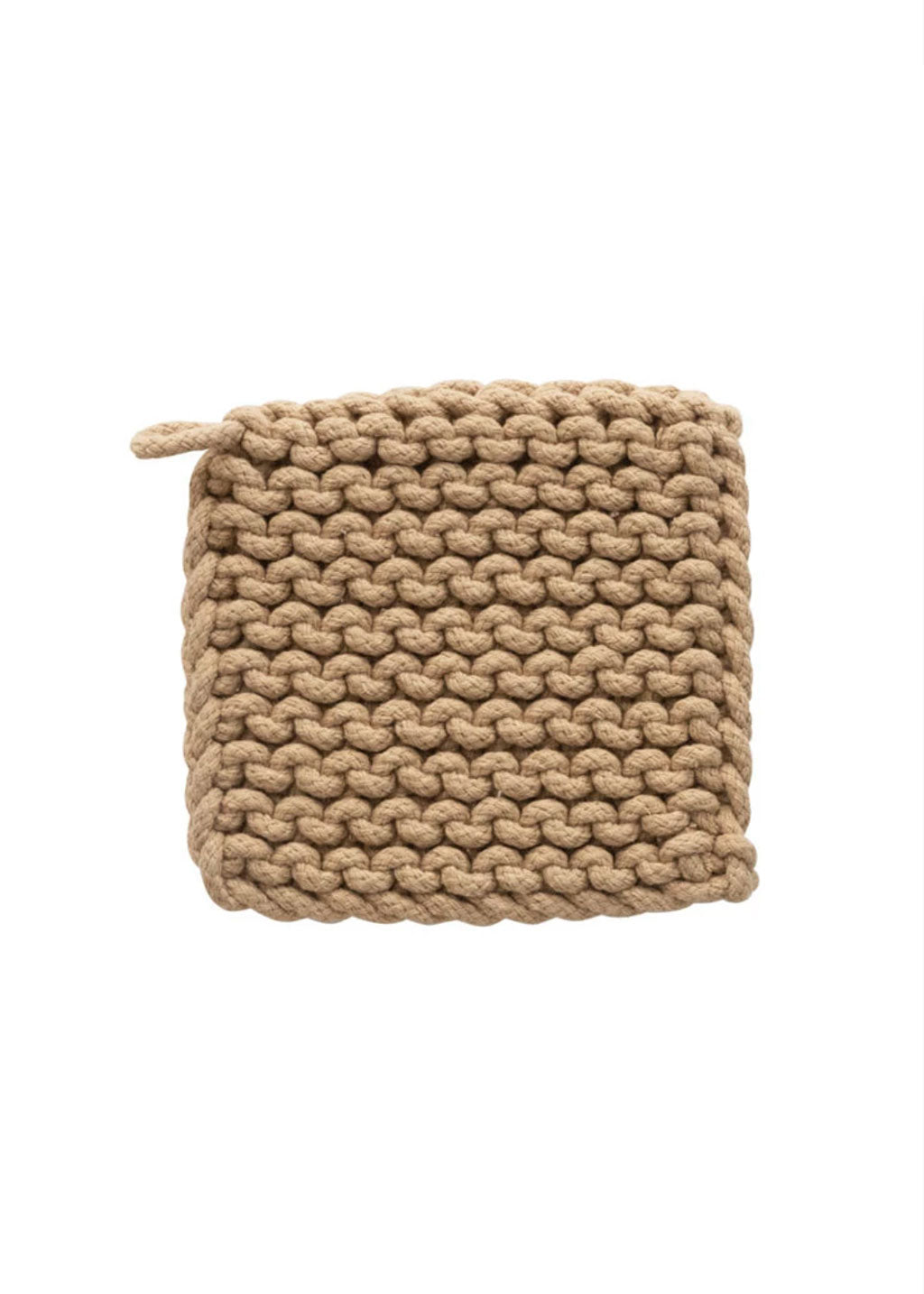 Square Crocheted Cotton Pot Holder | Ochre