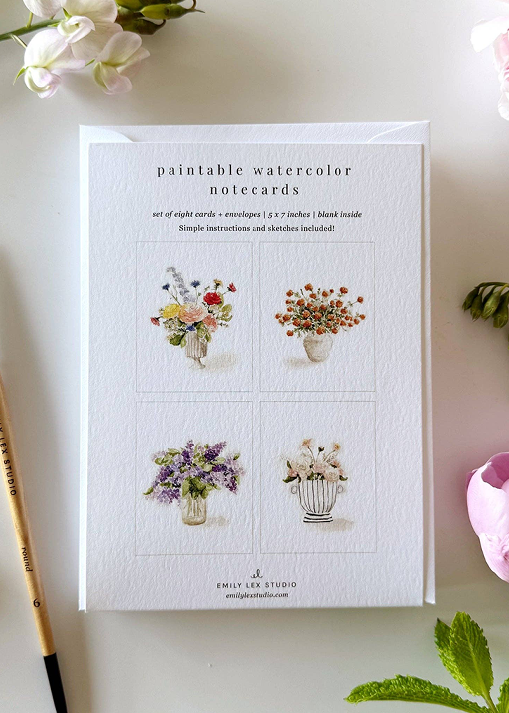 Paintable Notecards | Bouquets
