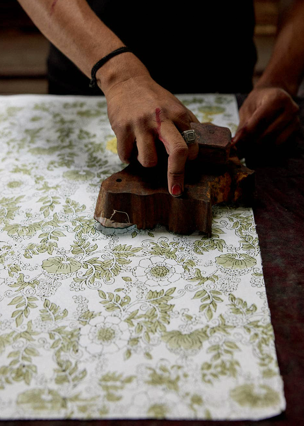 Block Print Gift Bag | Buttercream (L)