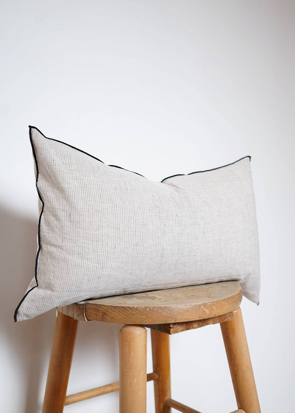 Lumbar Pinstripe Pillow | Cotton and Linen Blend