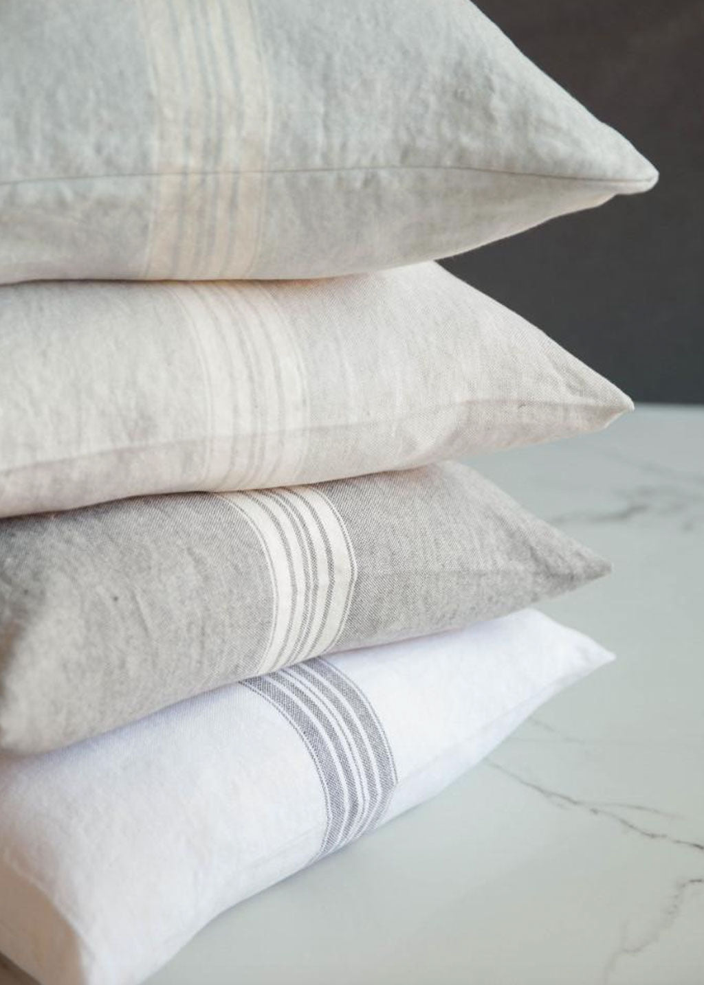 Maison Linen Pillow | Grey & White