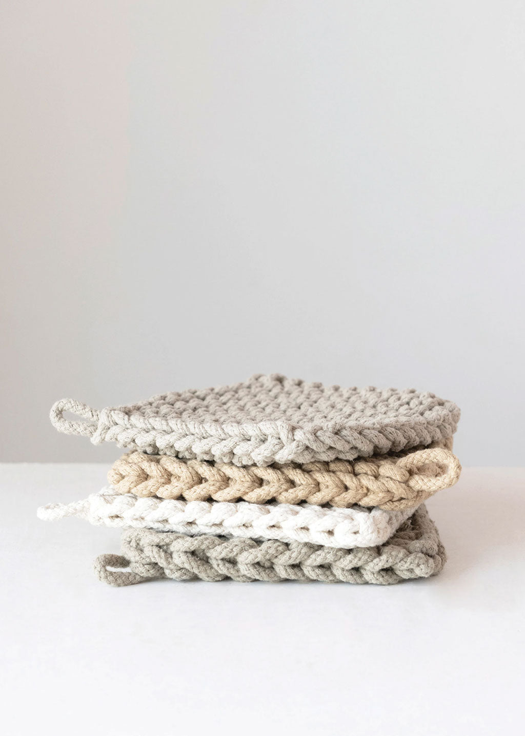 Square Crocheted Cotton Pot Holder | Ochre