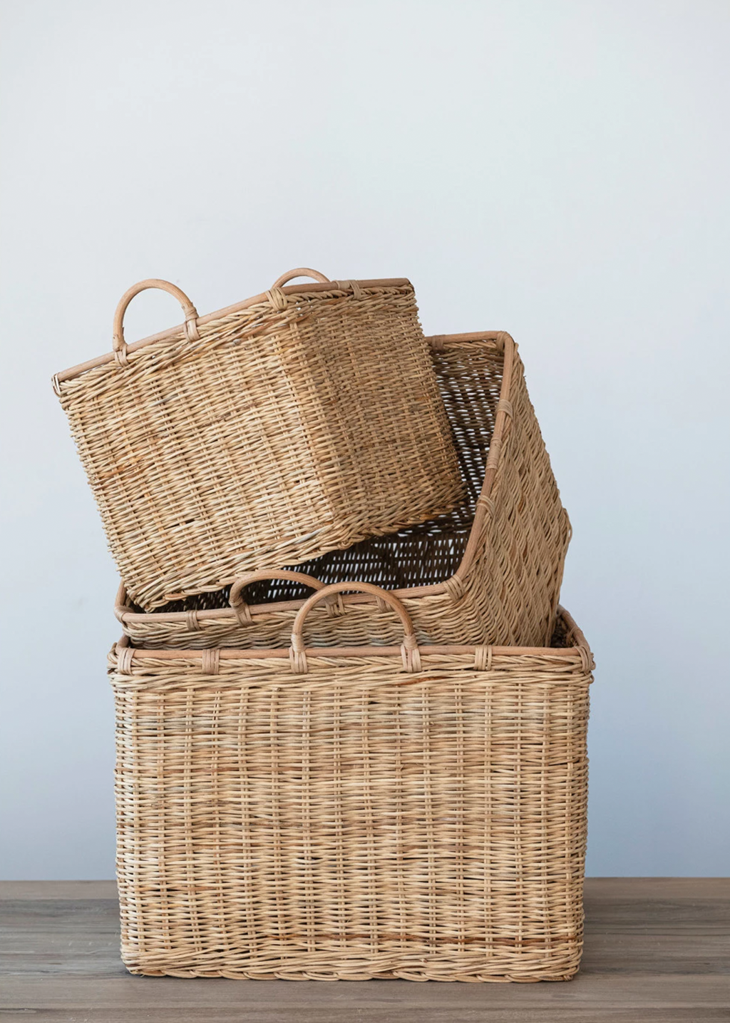 Square Rattan Basket | Medium 17.5"