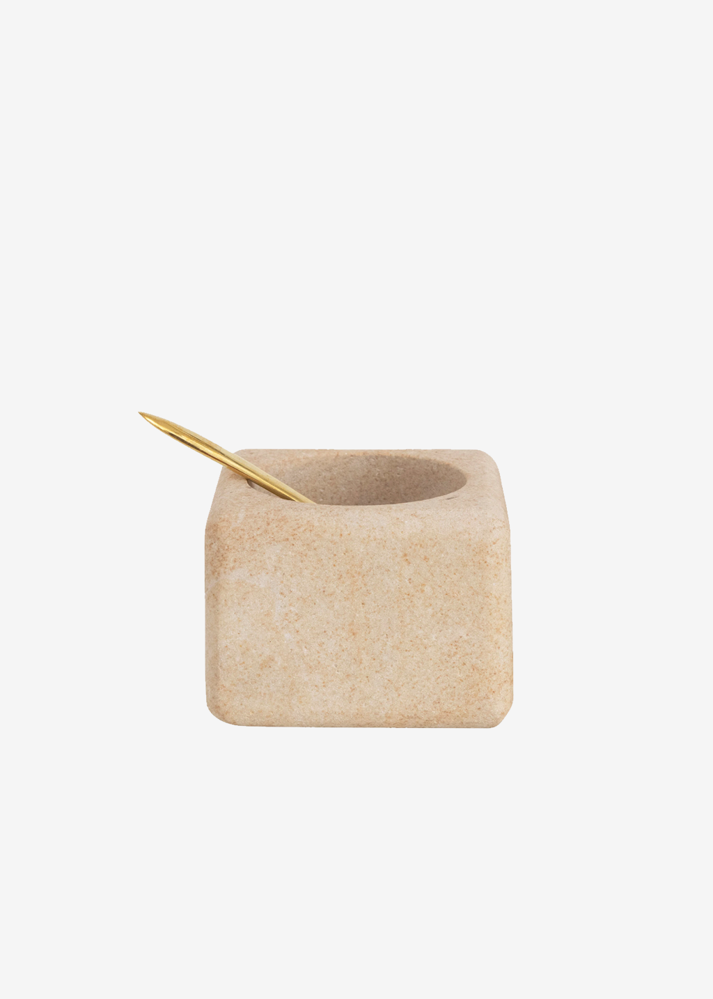 Square Pinch Pot & Brass Spoon